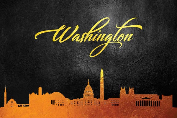 Washington, D.C. Skylines: Washington Dc Gold Skyline by Adrian Baldovino