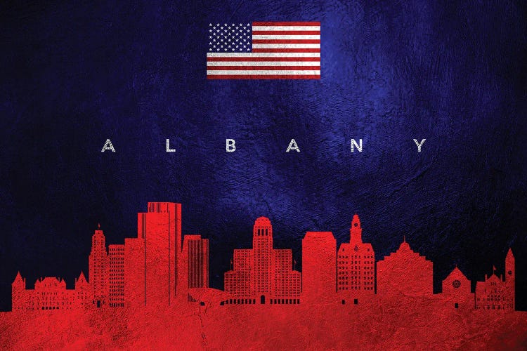 Albany New York Skyline by Adrian Baldovino wall art
