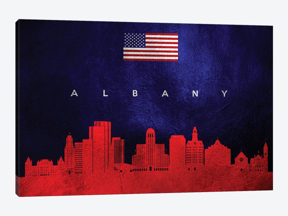 Albany New York Skyline by Adrian Baldovino 1-piece Art Print