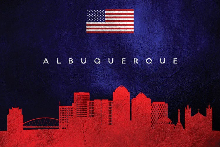 Albuquerque New Mexico Skyline by Adrian Baldovino wall art
