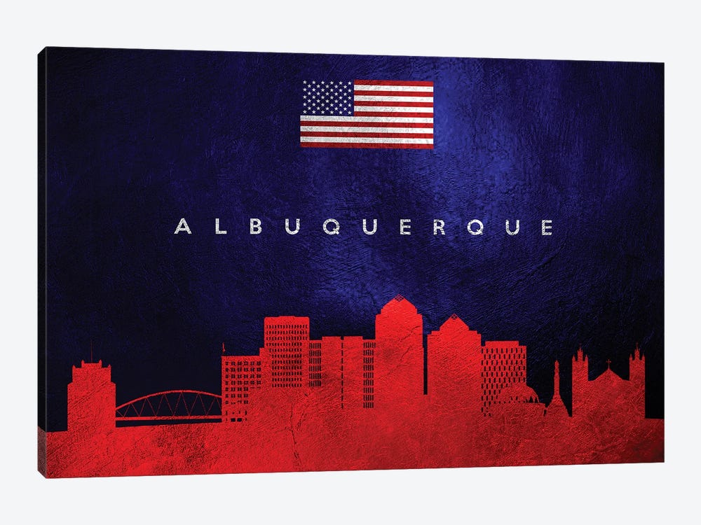 Albuquerque New Mexico Skyline by Adrian Baldovino 1-piece Canvas Wall Art