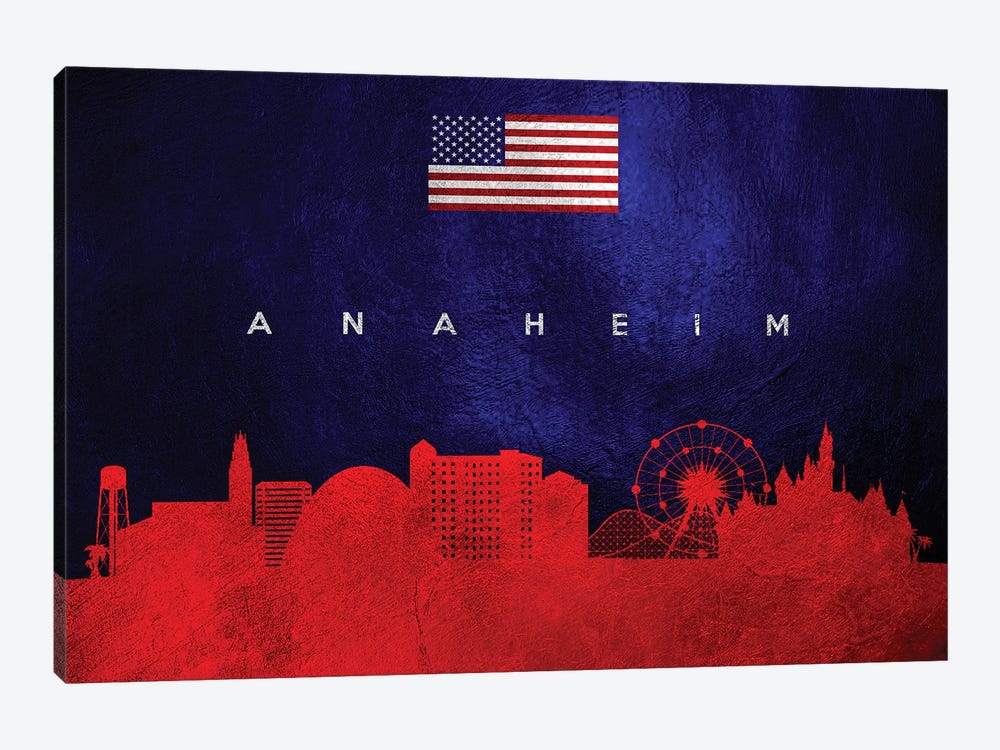 Anaheim California Skyline by Adrian Baldovino 1-piece Canvas Print