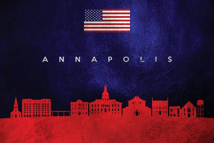 Annapolis Maryland Skyline by Adrian Baldovino wall art