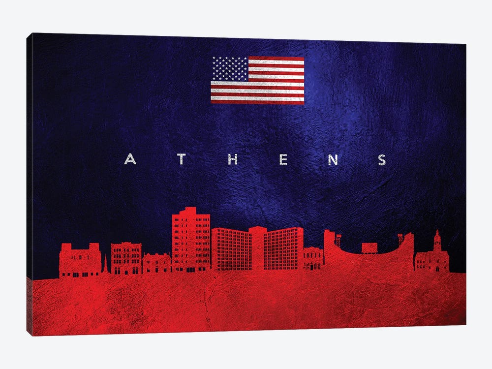 Athens Georgia Skyline by Adrian Baldovino 1-piece Canvas Artwork