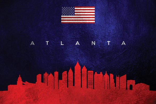 American Flags: Atlanta Georgia Skyline by Adrian Baldovino