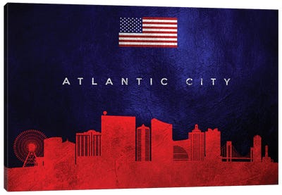 Atlantic City New Jersey Skyline Canvas Art Print - New Jersey Art