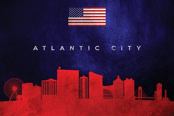 Atlantic City: Atlantic City New Jersey Skyline by Adrian Baldovino