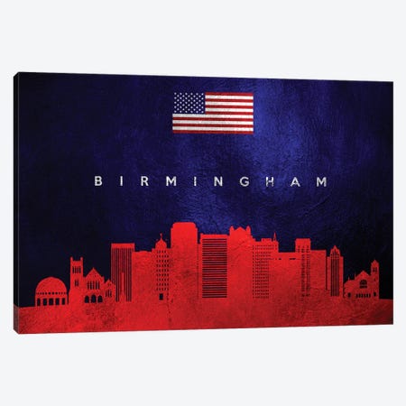 Birmingham Alabama Skyline Canvas Print #ABV417} by Adrian Baldovino Canvas Art Print
