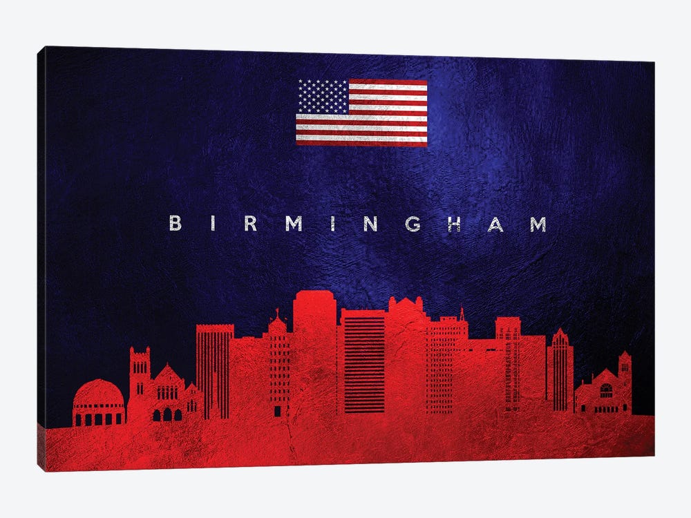 Birmingham Alabama Skyline by Adrian Baldovino 1-piece Canvas Art Print