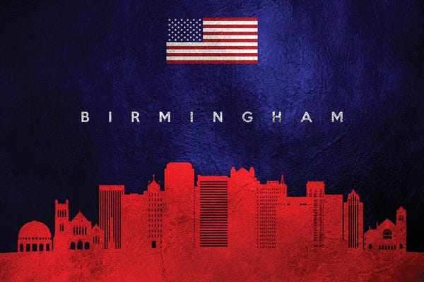 Birmingham: Birmingham Alabama Skyline by Adrian Baldovino