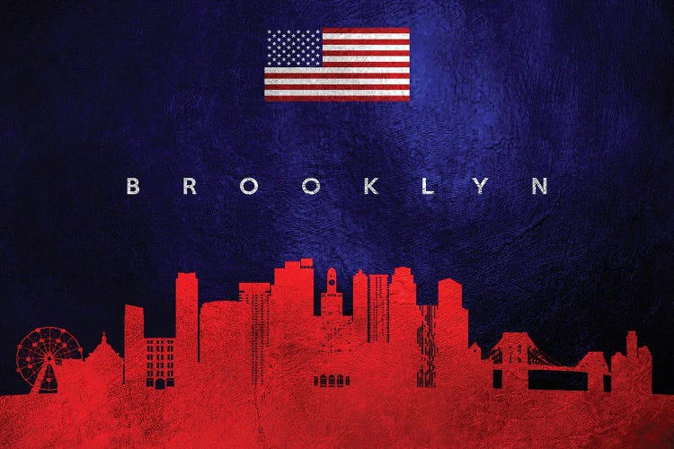 Brooklyn New York Skyline by Adrian Baldovino wall art