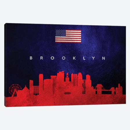 Brooklyn New York Skyline Canvas Print #ABV420} by Adrian Baldovino Canvas Print