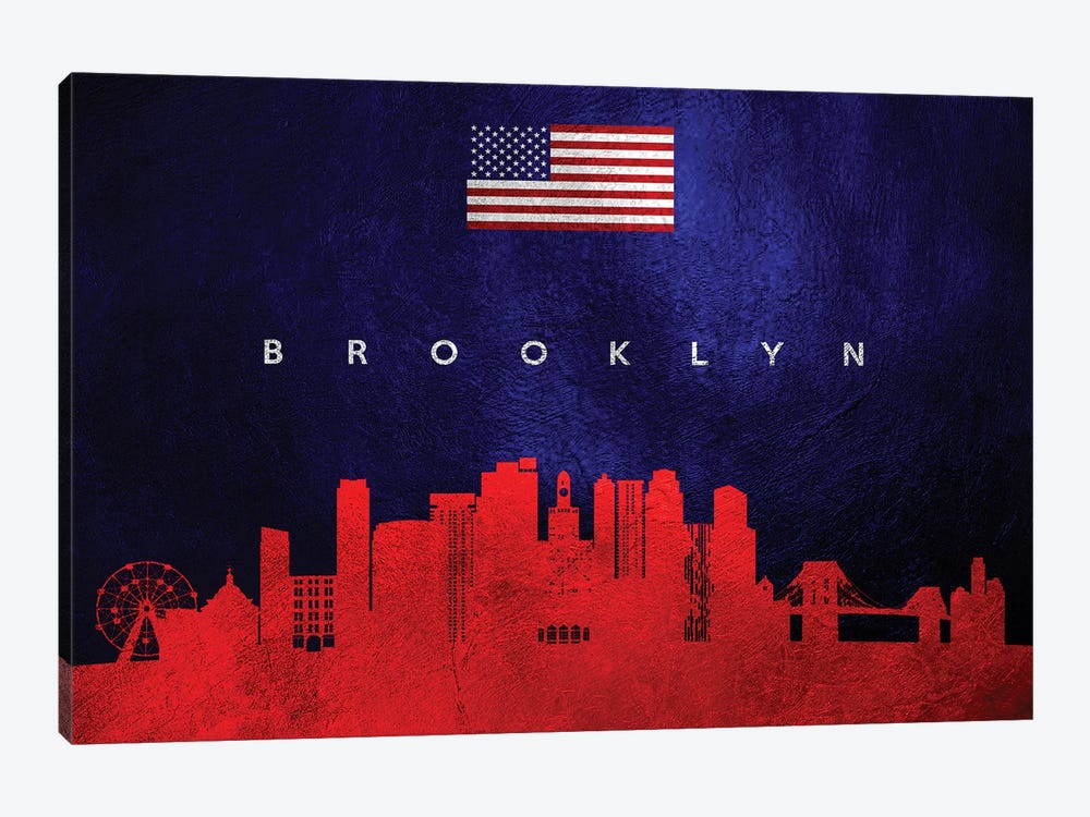Brooklyn New York Skyline by Adrian Baldovino 1-piece Canvas Print