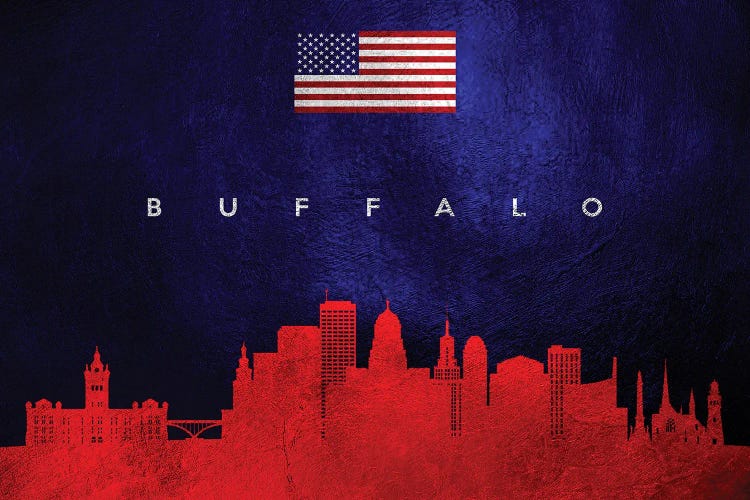 Buffalo New York Skyline by Adrian Baldovino wall art