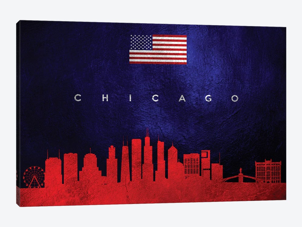 Chicago Illinois Skyline by Adrian Baldovino 1-piece Canvas Art Print