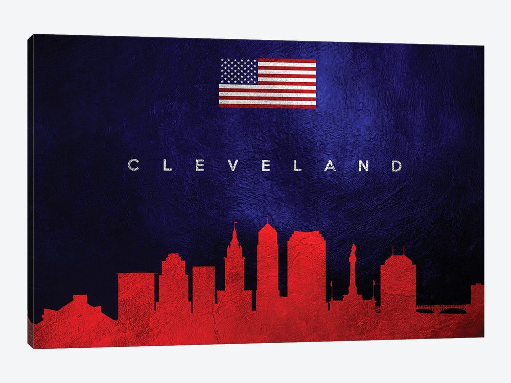 Cleveland Ohio Skyline by Adrian Baldovino 1-piece Canvas Artwork