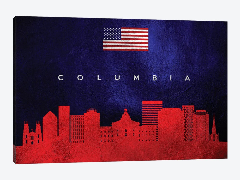 Columbia South Carolina Skyline by Adrian Baldovino 1-piece Canvas Wall Art