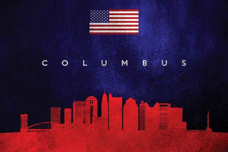 Columbus Ohio Skyline by Adrian Baldovino wall art
