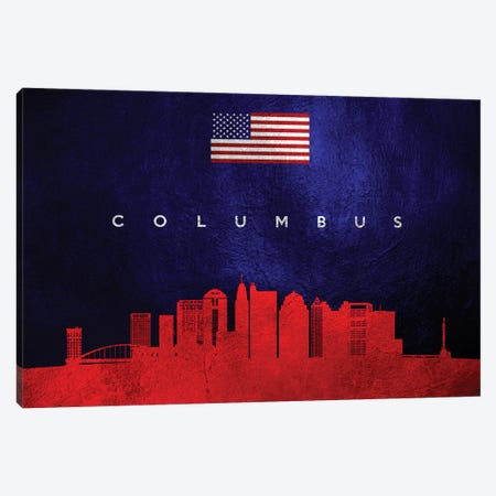 Columbus Ohio Skyline Canvas Print #ABV428} by Adrian Baldovino Art Print