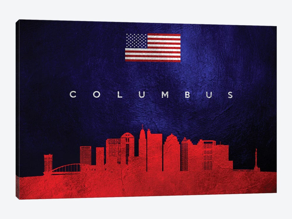 Columbus Ohio Skyline by Adrian Baldovino 1-piece Canvas Print