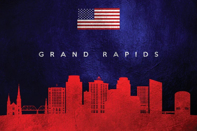 Grand Rapids Michigan Skyline by Adrian Baldovino wall art