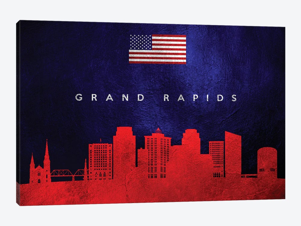 Grand Rapids Michigan Skyline by Adrian Baldovino 1-piece Canvas Print