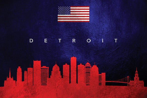 Michigan: Detroit Michigan Skyline by Adrian Baldovino