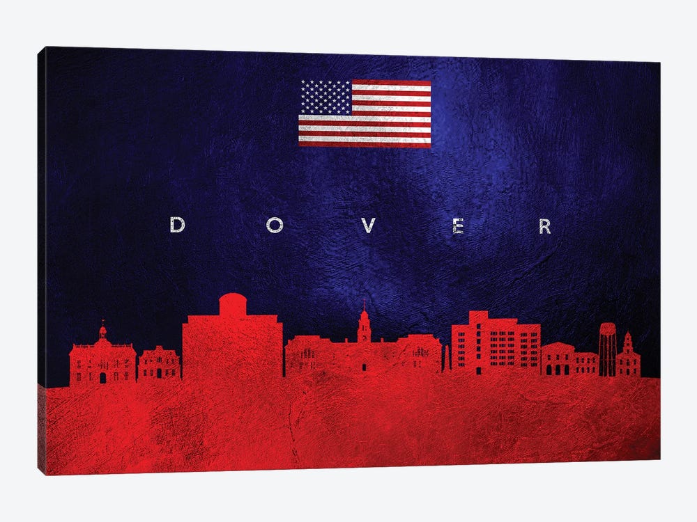 Dover Delaware Skyline by Adrian Baldovino 1-piece Canvas Art Print