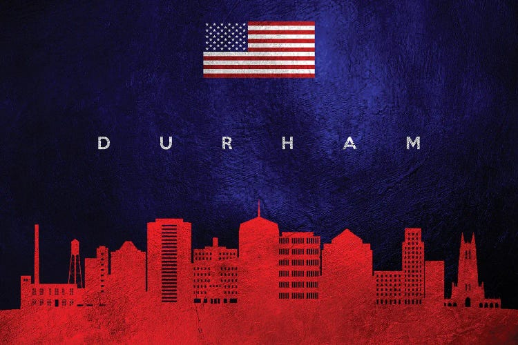 Durham North Carolina Skyline by Adrian Baldovino wall art