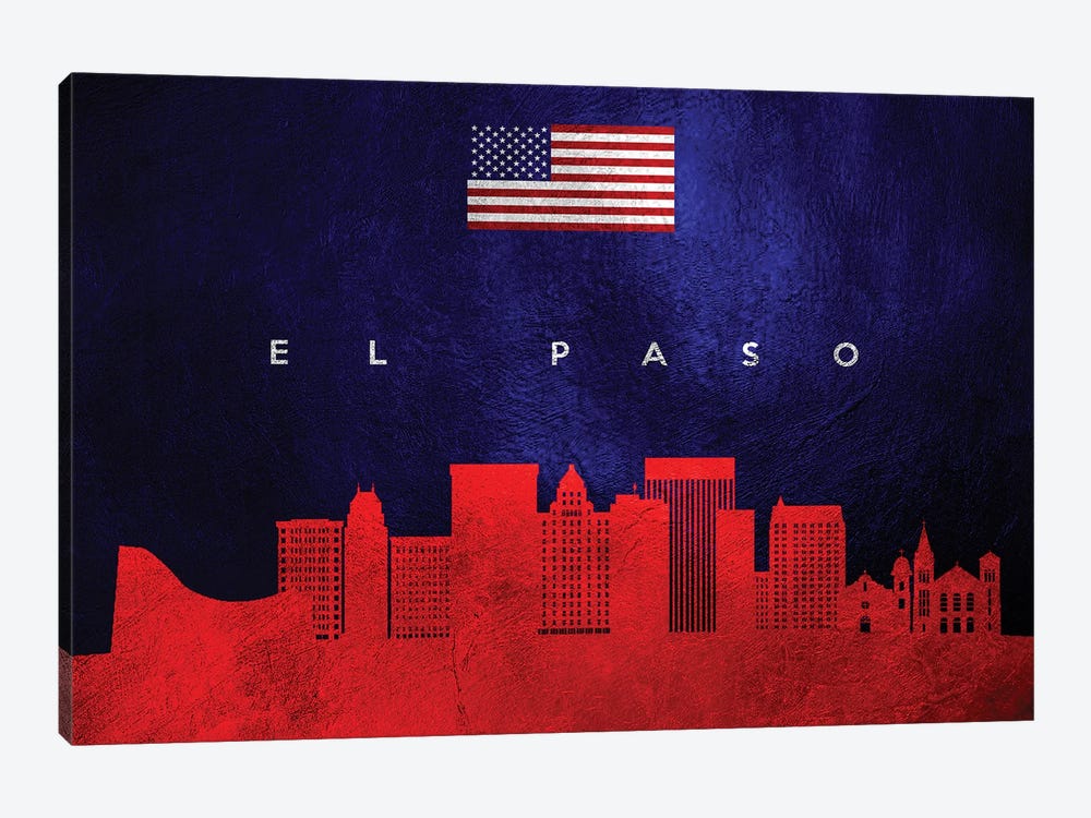 El Paso Texas Skyline by Adrian Baldovino 1-piece Art Print