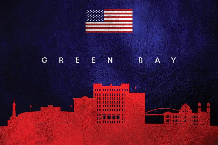 Green Bay Wisconsin Skyline by Adrian Baldovino wall art