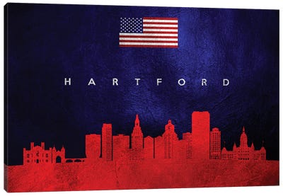 Hartford Connecticut Skyline Canvas Art Print - Connecticut Art