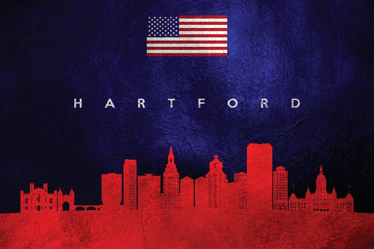 Hartford Connecticut Skyline by Adrian Baldovino wall art