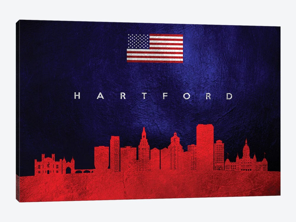 Hartford Connecticut Skyline by Adrian Baldovino 1-piece Canvas Print