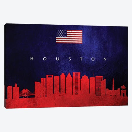 Houston Texas Skyline Canvas Print #ABV436} by Adrian Baldovino Canvas Print
