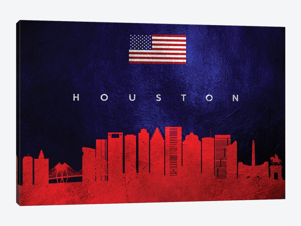 Houston Texas Skyline by Adrian Baldovino 1-piece Canvas Artwork