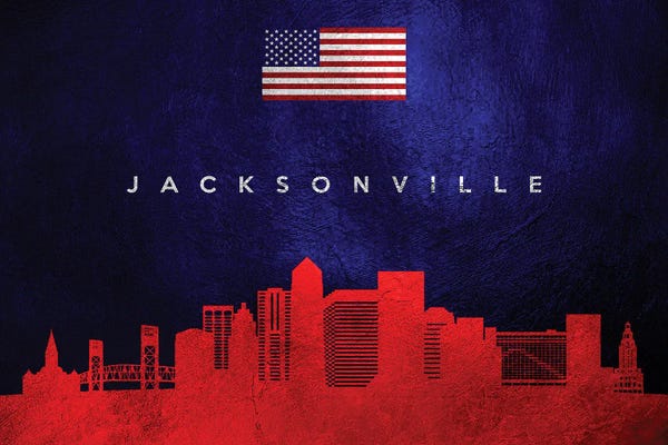 Jacksonville: Jacksonville Florida Skyline by Adrian Baldovino