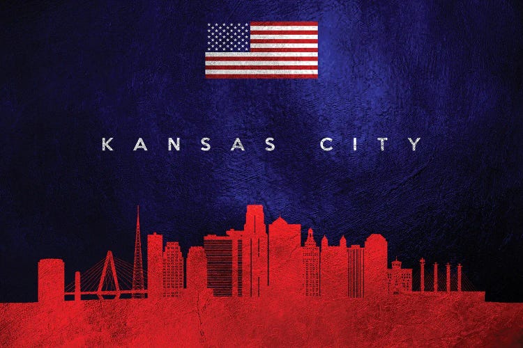 Kansas City Missouri Skyline by Adrian Baldovino wall art