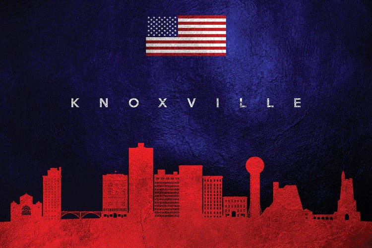 Knoxville Tennessee Skyline by Adrian Baldovino wall art