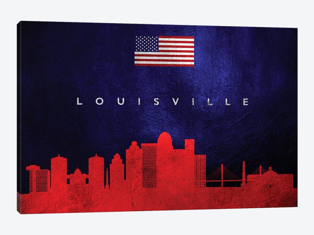 Louisville Kentucky Skyline by Adrian Baldovino 1-piece Canvas Art