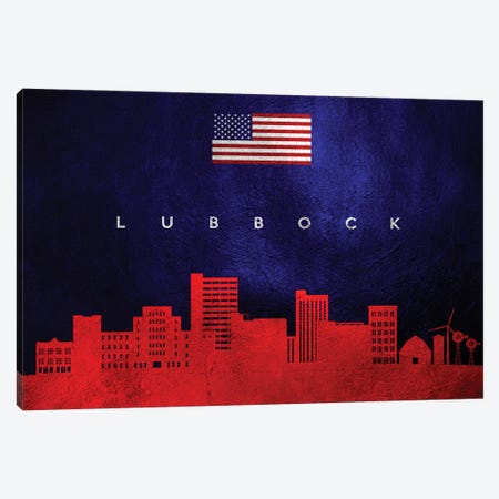 Lubbock Texas Skyline Canvas Print #ABV444} by Adrian Baldovino Canvas Wall Art
