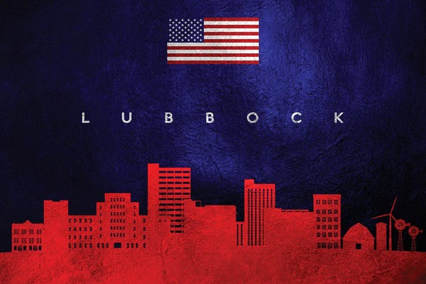 American Flags: Lubbock Texas Skyline by Adrian Baldovino