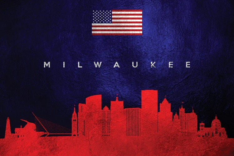 Milwaukee Wisconsin Skyline by Adrian Baldovino wall art