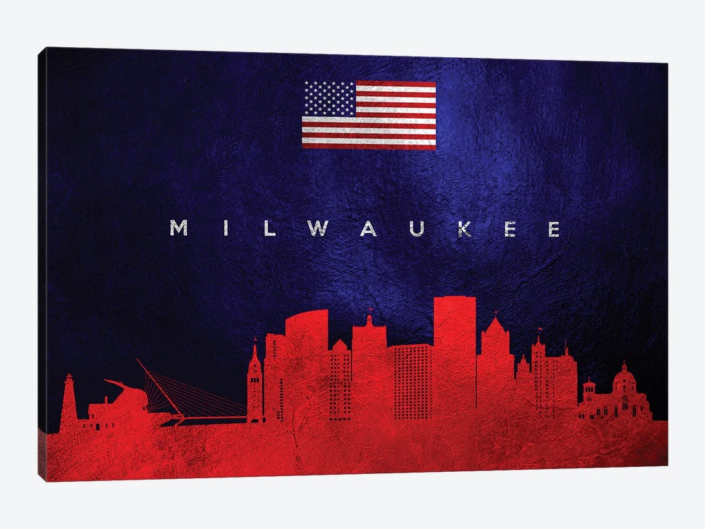 Milwaukee Wisconsin Skyline by Adrian Baldovino 1-piece Canvas Art
