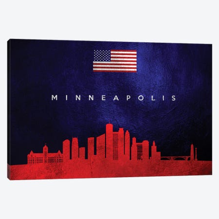 Minneapolis Minnesota Skyline Canvas Print #ABV448} by Adrian Baldovino Canvas Art Print