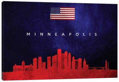 Minneapolis Minnesota Skyline Canvas Art Print - Minnesota Art
