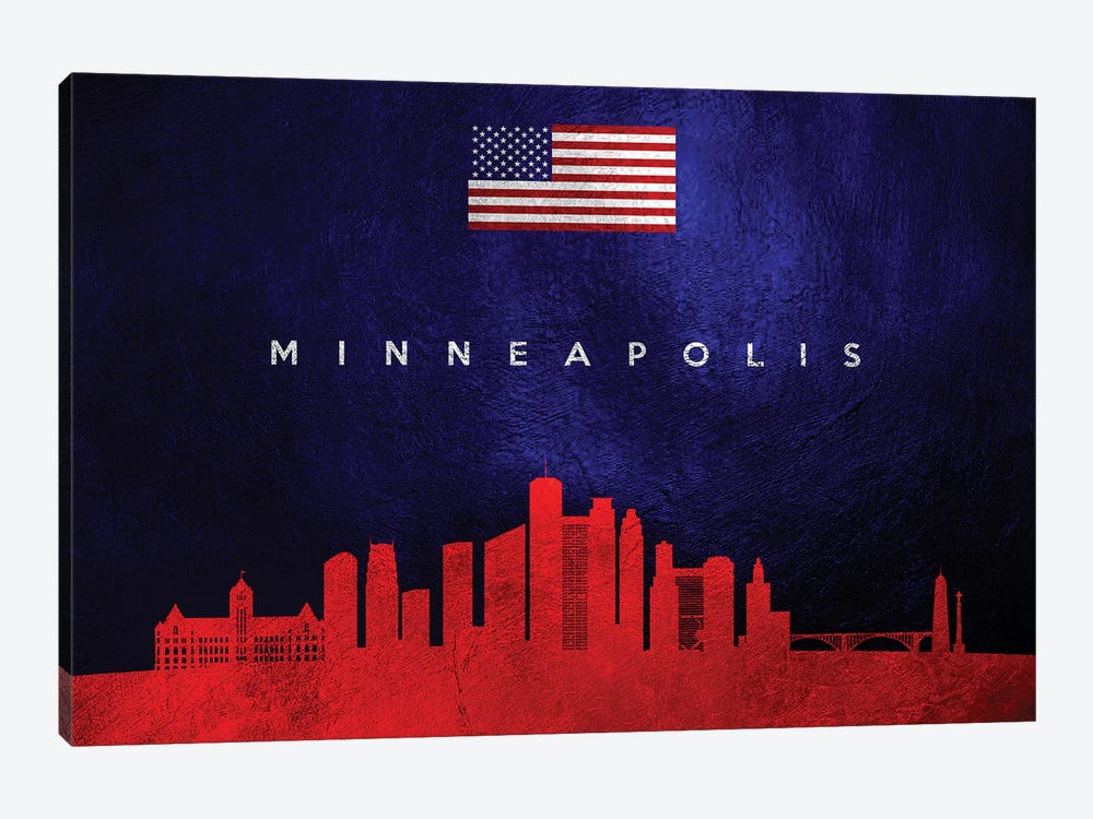 Minneapolis Minnesota Skyline by Adrian Baldovino 1-piece Canvas Print