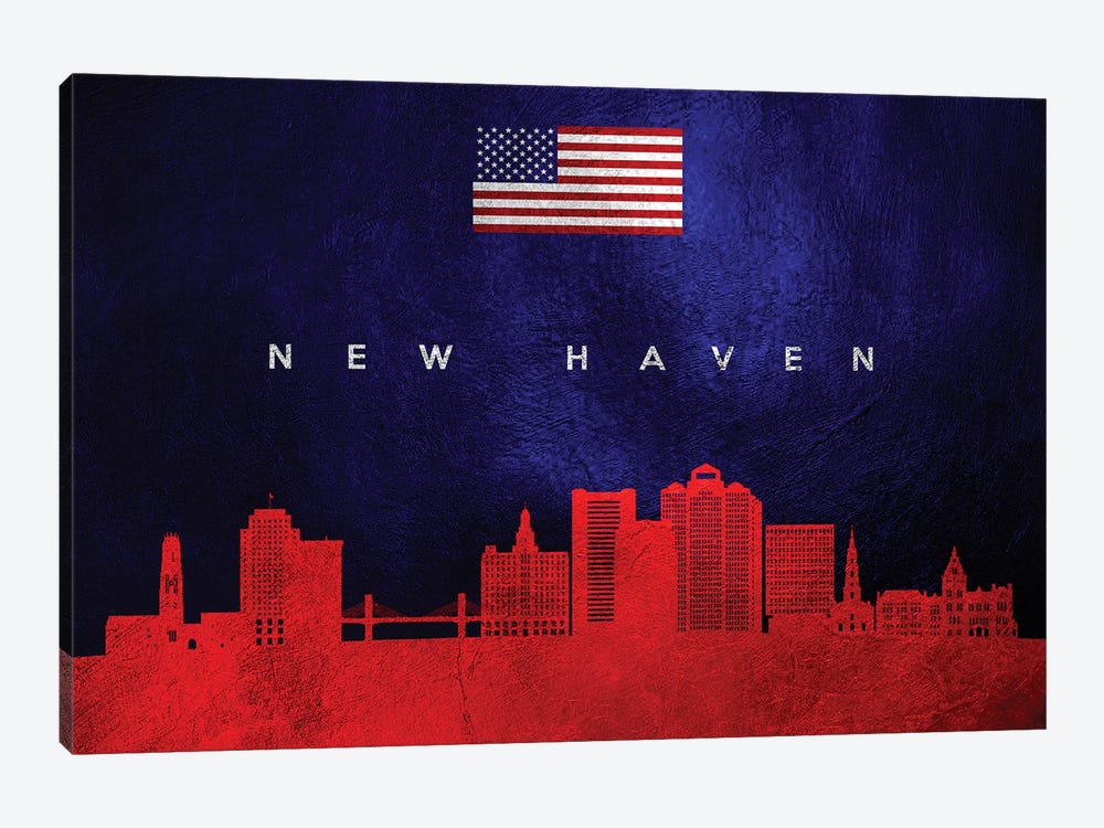New Haven Connecticut Skyline by Adrian Baldovino 1-piece Art Print