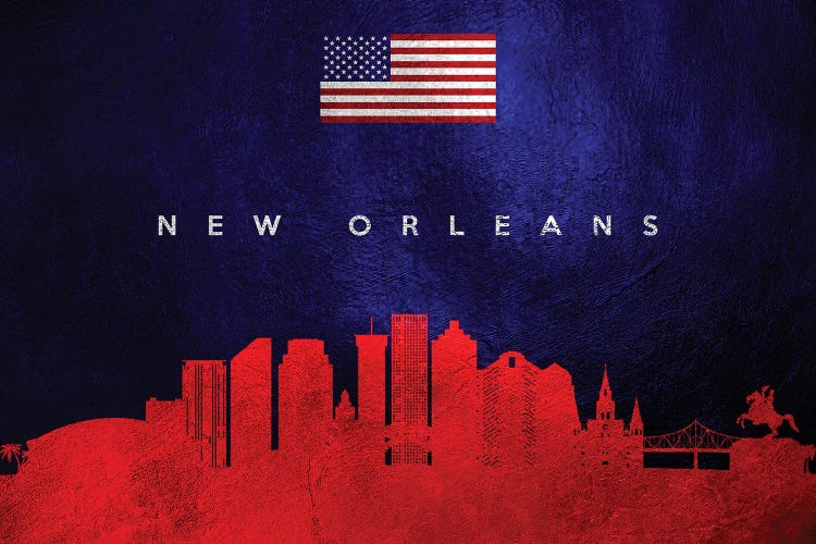 New Orleans Louisiana Skyline by Adrian Baldovino wall art