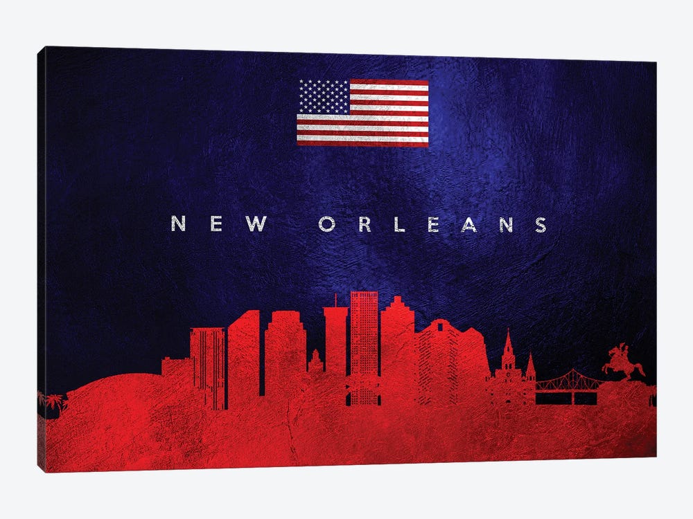 New Orleans Louisiana Skyline by Adrian Baldovino 1-piece Canvas Wall Art